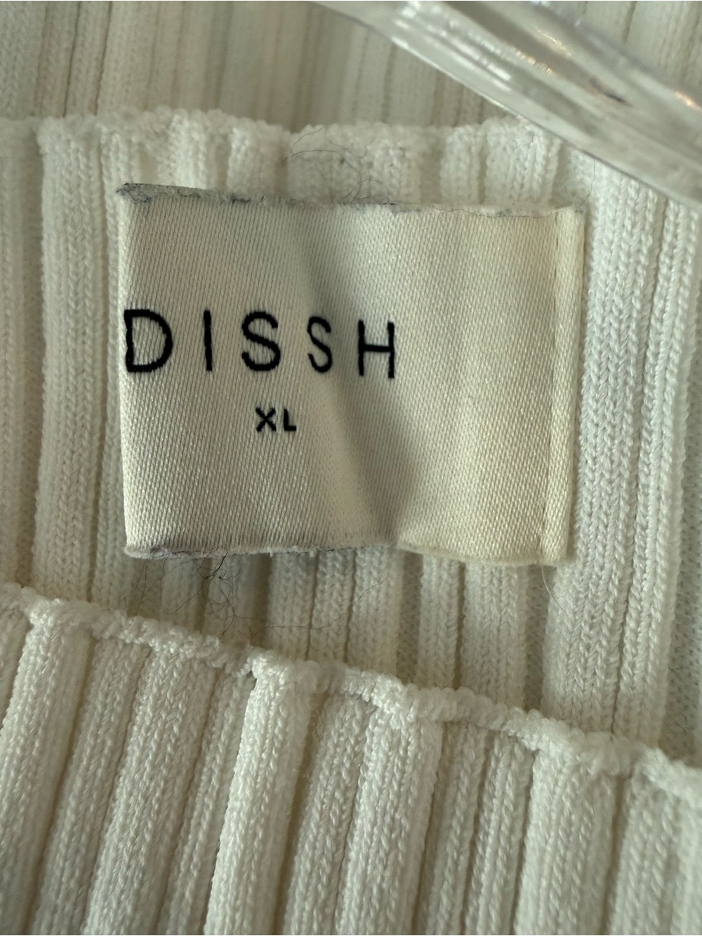 DISSH Sadie Ivory Sleeveless Ribbed Knit Midi Dress Size XL Pleated - Picture 4 of 5